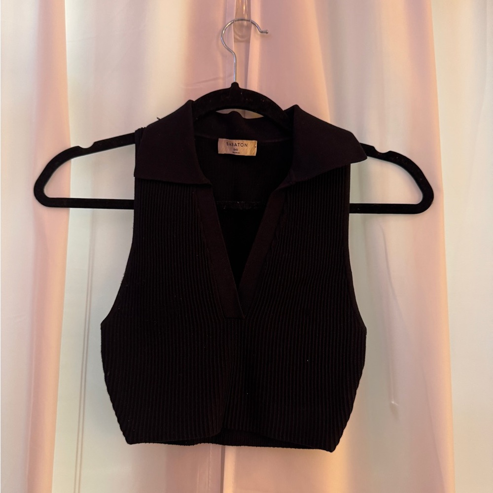 Aritzia Sculpt Knit Polo Top - Picture 2 of 3